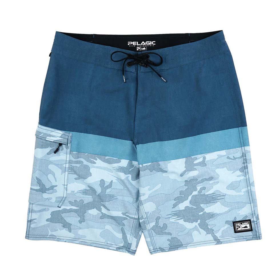 Pelagisch, Pelagic Blau Wasser Camo Angeln Shorts