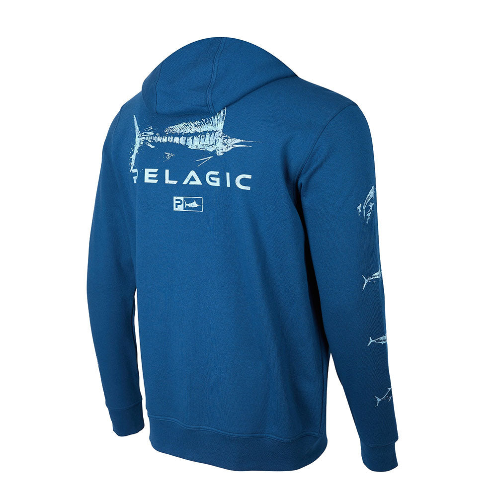 Pelagisch, Pelagic Northlake Gyotaku Zip Fleece-Kapuzenpullover