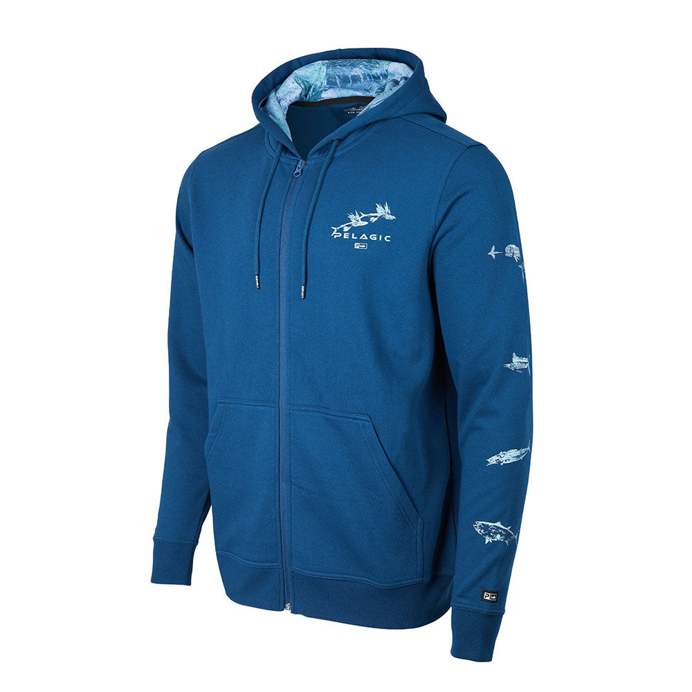 Pelagisch, Pelagic Northlake Gyotaku Zip Fleece-Kapuzenpullover