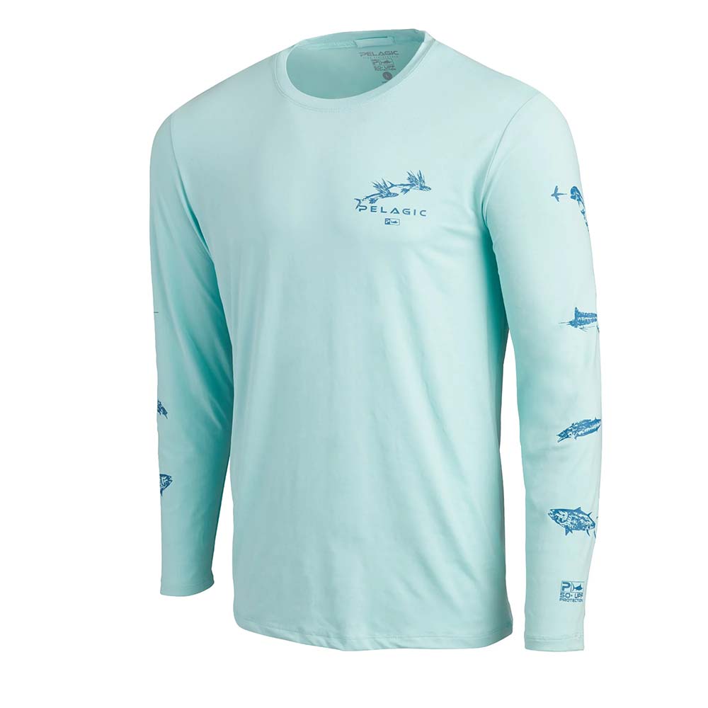 Pelagisch, Pelagic Stratos Gyotaku Marlin Langarm Performance Shirt