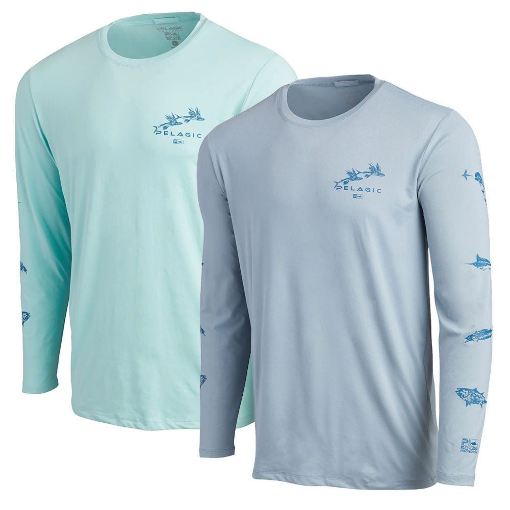 Pelagisch, Pelagic Stratos Gyotaku Marlin Langarm Performance Shirt